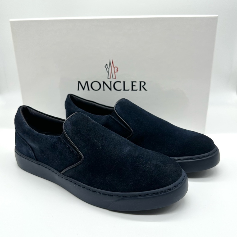 Moncler Women's Navy Suede Slip-On Meredith Scarpa Loafer Shoes Size 37